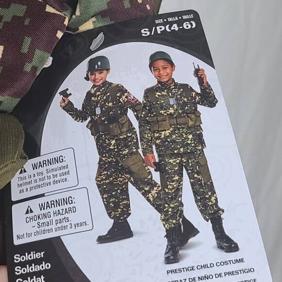 Soldier Uniform Costume Halloween USA Military Green Army Camo BDU Size 4-6 - Picture 9 of 9